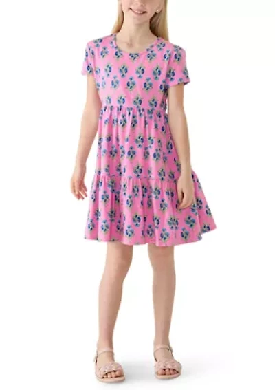 Girls 4-6 Block Printed Tiered Dress