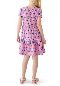 Girls 4-6 Block Printed Tiered Dress
