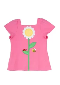 Girls 4-6x Flower Top