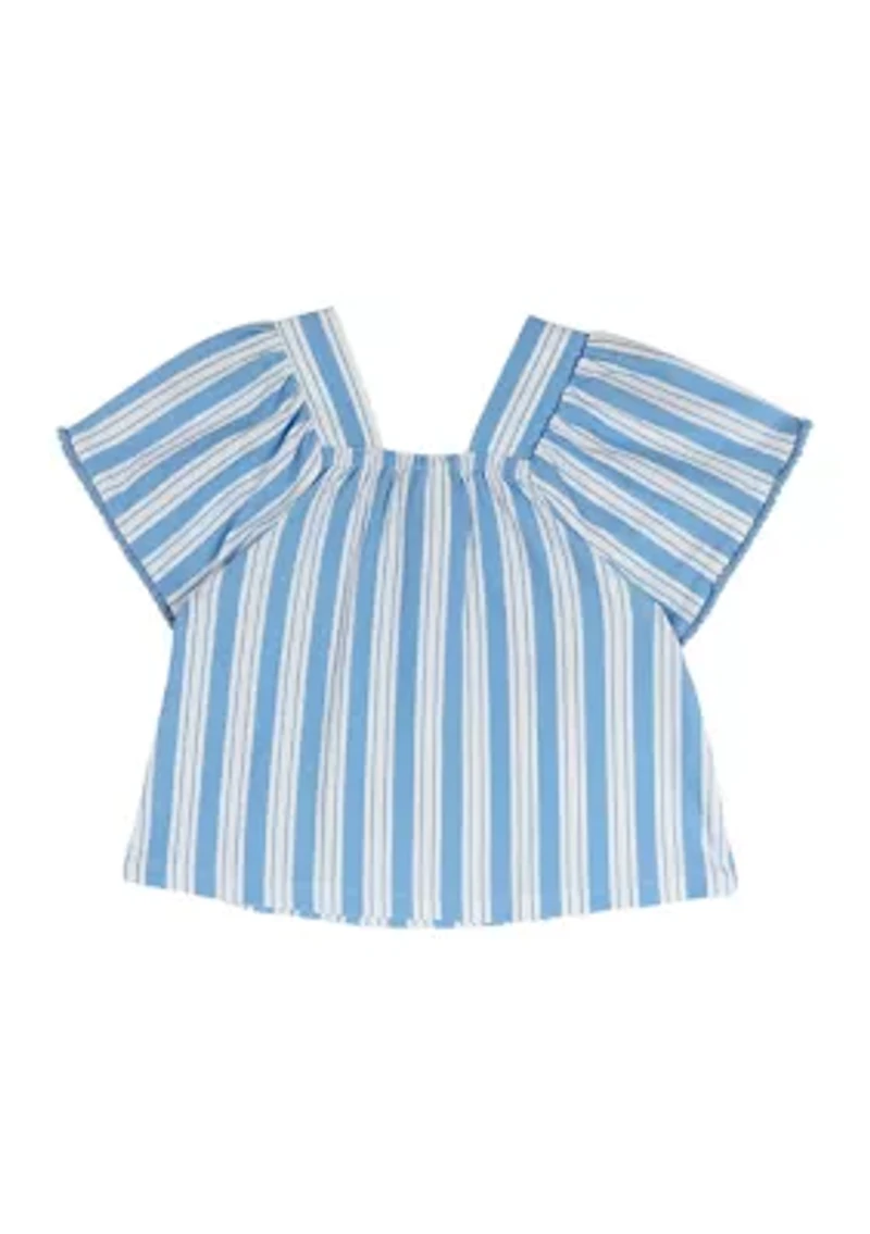 Girls 7-16 Striped Knit Top with Appliqué