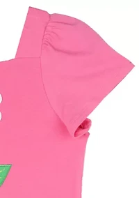 Girls 7-16 Square Neck Flower Top