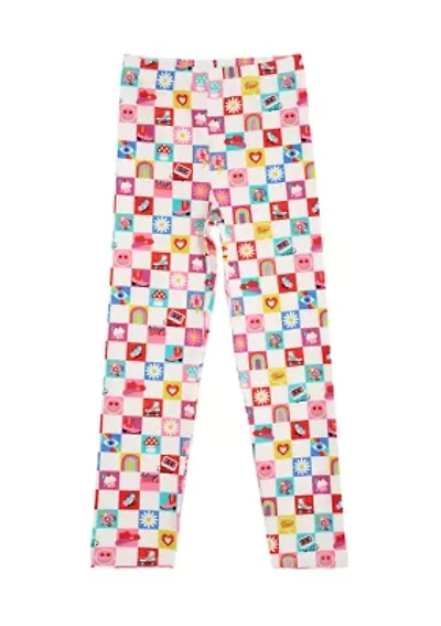 Girls 4-6x Check Icon Leggings