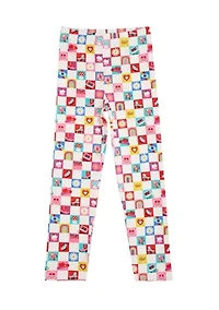 Girls 4-6x Check Icon Leggings