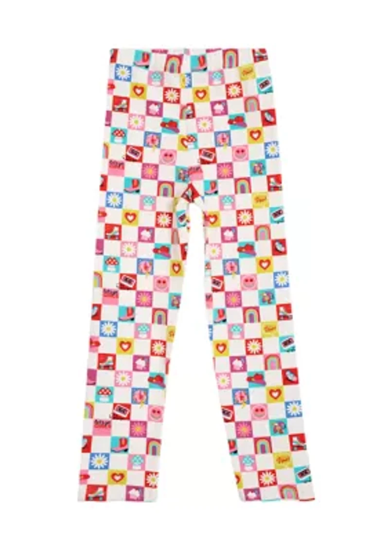 Girls 4-6x Check Icon Leggings