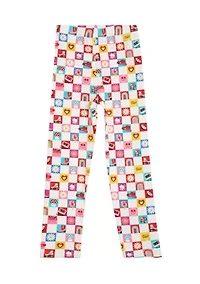 Girls 4-6x Check Icon Leggings