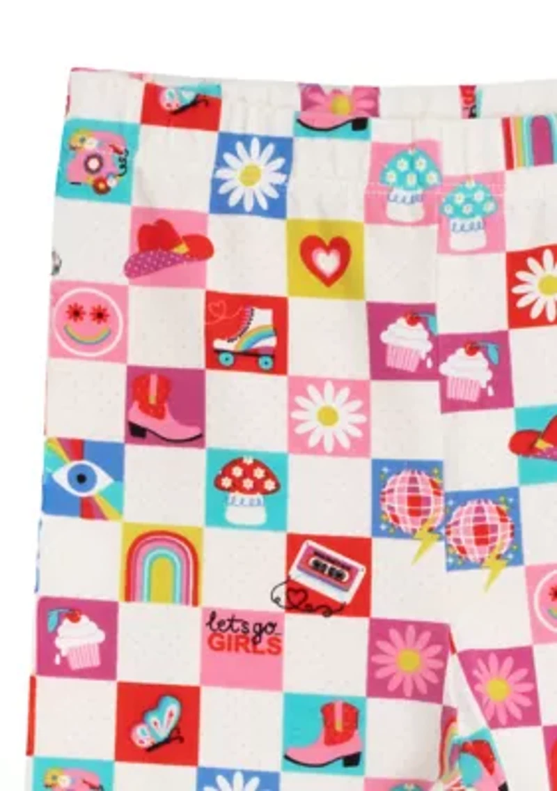 Girls 4-6x Check Icon Leggings