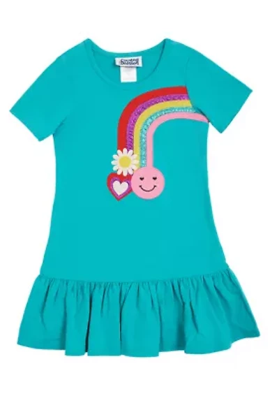 Girls 4-6x Short Sleeve Rainbow Sundress
