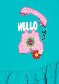 Girls 4-6x Phone Appliqué Top