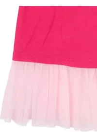 Girls 7-16 Ballerina Graphic Top with Mesh Ruffles