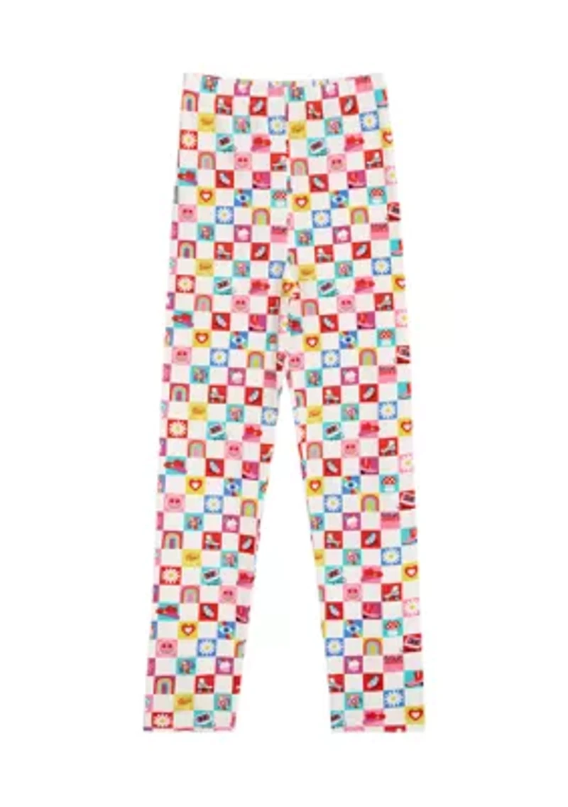 Girls 7-16 Checkered Icon Printed Leggings