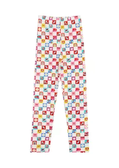 Girls 7-16 Checkered Icon Printed Leggings