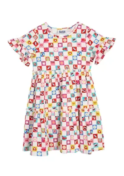 Girls 7-16 Check Icon Tiered Sundress