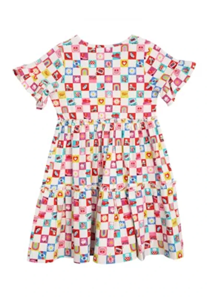 Girls 7-16 Check Icon Tiered Sundress
