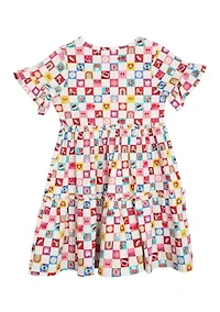 Girls 7-16 Check Icon Tiered Sundress