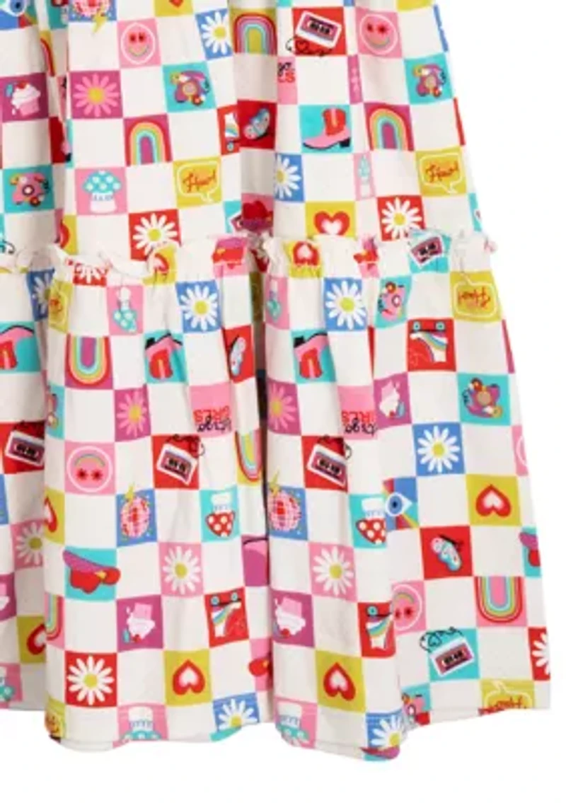 Girls 7-16 Check Icon Tiered Sundress