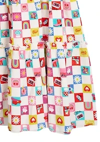 Girls 7-16 Check Icon Tiered Sundress