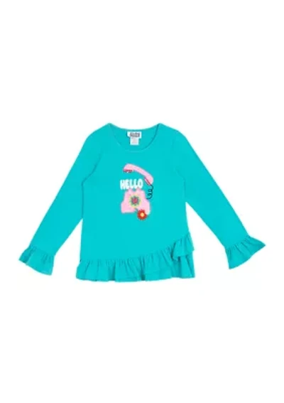 Girls 7-16 Phone Appliqué Top