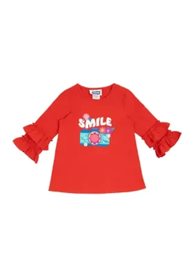 Girls 7-16 Camera Appliqué Top