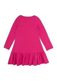 Girls 4-6x Long Sleeve Rainbow Appliqué Dress