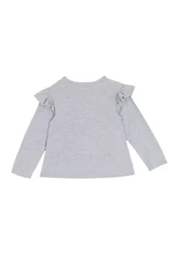 Girls 4-6x Long Sleeve Santa Graphic T-Shirt