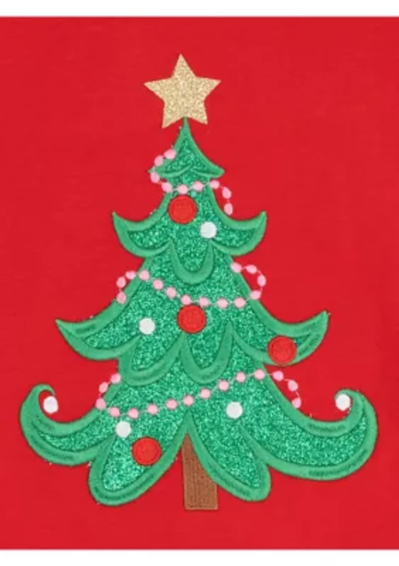 Girls 7-16 Tree Ruffle Hem Top