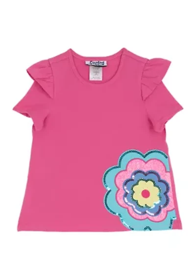 Girls 4-6x Flower Top
