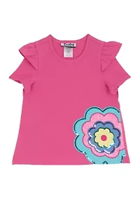 Girls 4-6x Flower Top