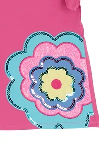 Girls 4-6x Flower Top