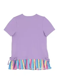 Girls 4-6x Rainbow Ruffle Top