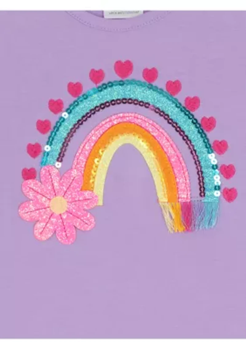 Girls 4-6x Rainbow Ruffle Top