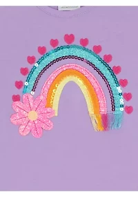 Girls 4-6x Rainbow Ruffle Top