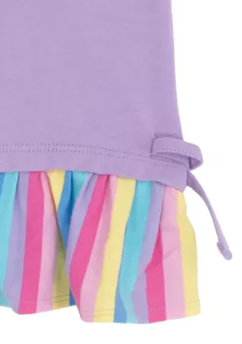 Girls 4-6x Rainbow Ruffle Top