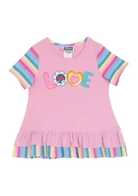 Girls 4-6x Love Ruffle Hem Top