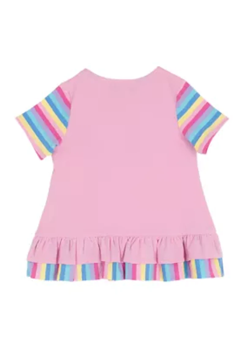 Girls 4-6x Love Ruffle Hem Top