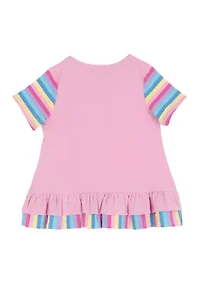 Girls 4-6x Love Ruffle Hem Top