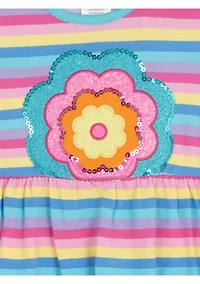 Girls 4-6 Striped Flower Dress