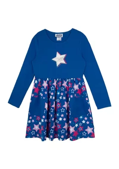 Girls 7-16 Star Printed Dress