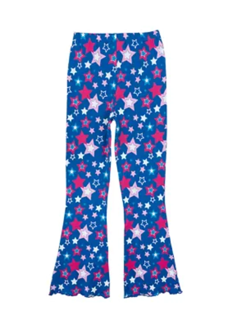 Girls 7-16 Star Printed Flare Leggings