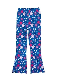 Girls 7-16 Star Printed Flare Leggings