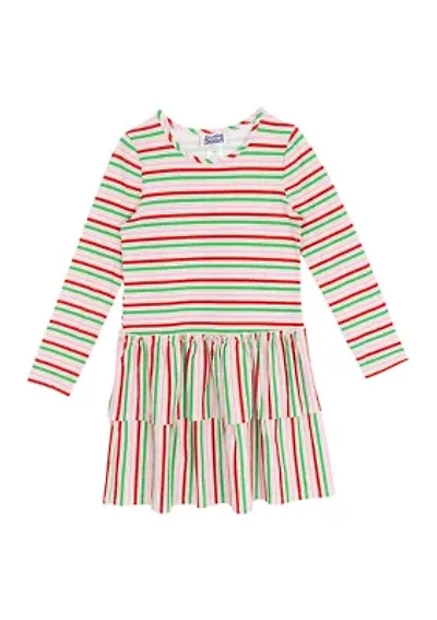Girls 7-16 Long Sleeve Stripe Dress