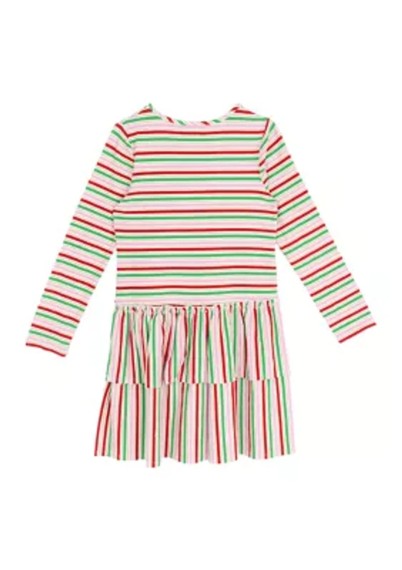 Girls 7-16 Long Sleeve Stripe Dress