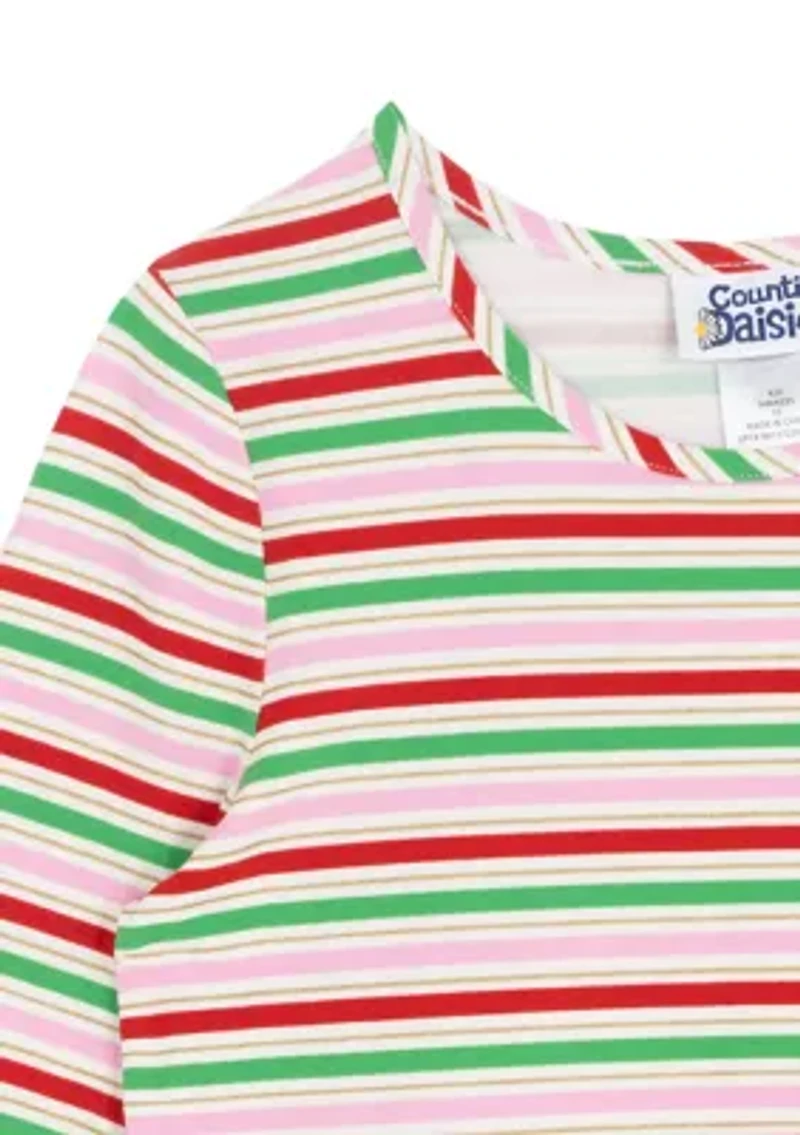 Girls 7-16 Long Sleeve Stripe Dress