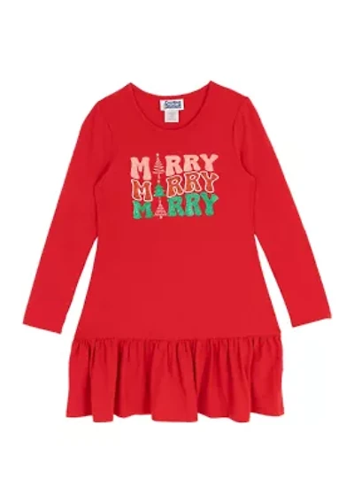 Girls 7-16 Long Sleeve Merry Dress