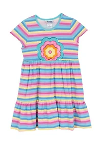Girls 7-16 Striped Flower Dress