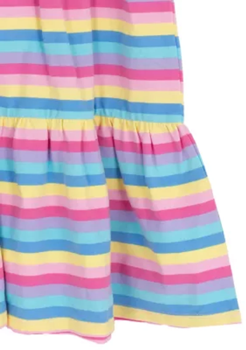 Girls 7-16 Striped Flower Dress