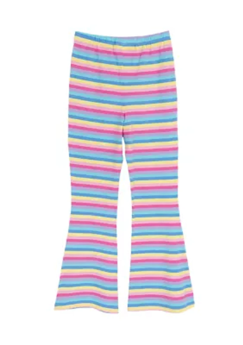 Girls 7-16 Striped Flare Leggings