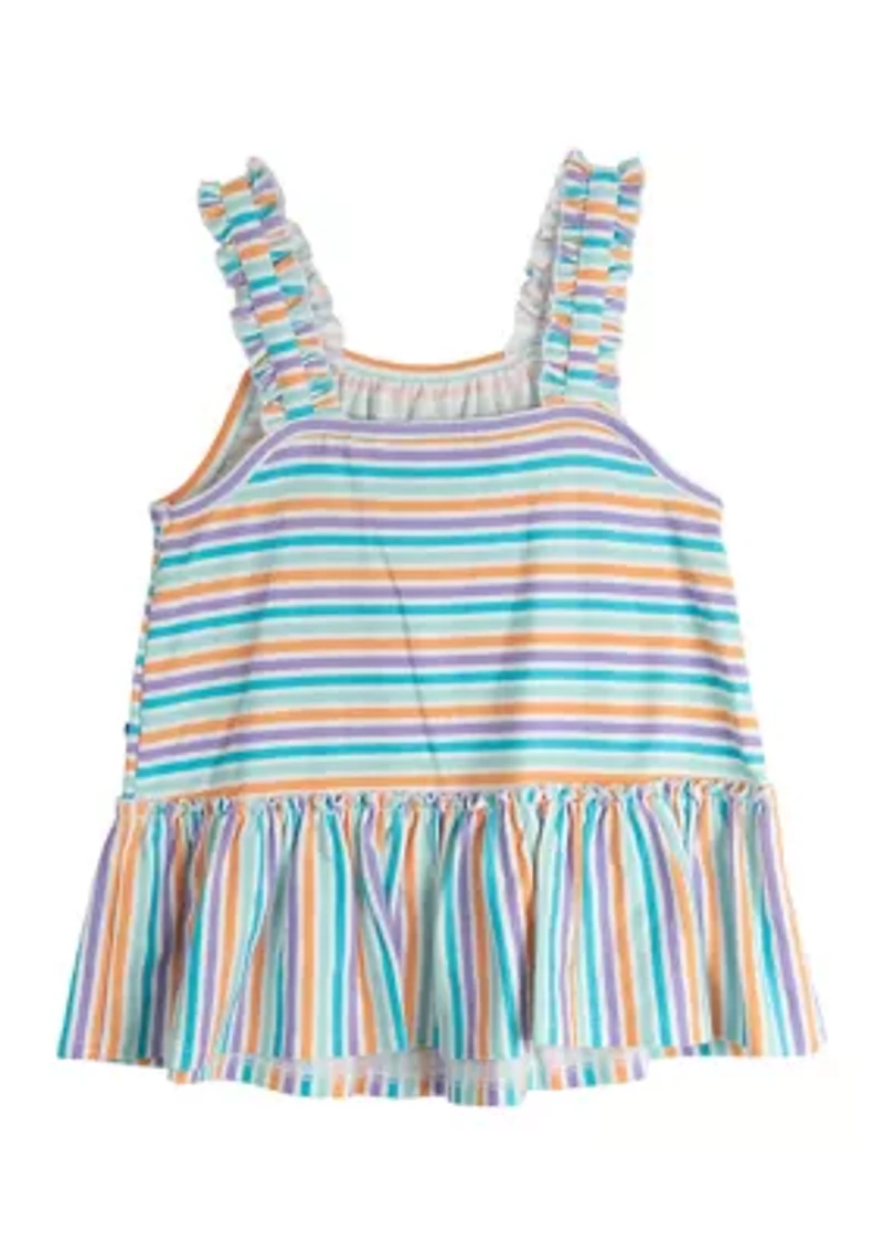 Girls 4-6x Sleeveless Striped Knit Top