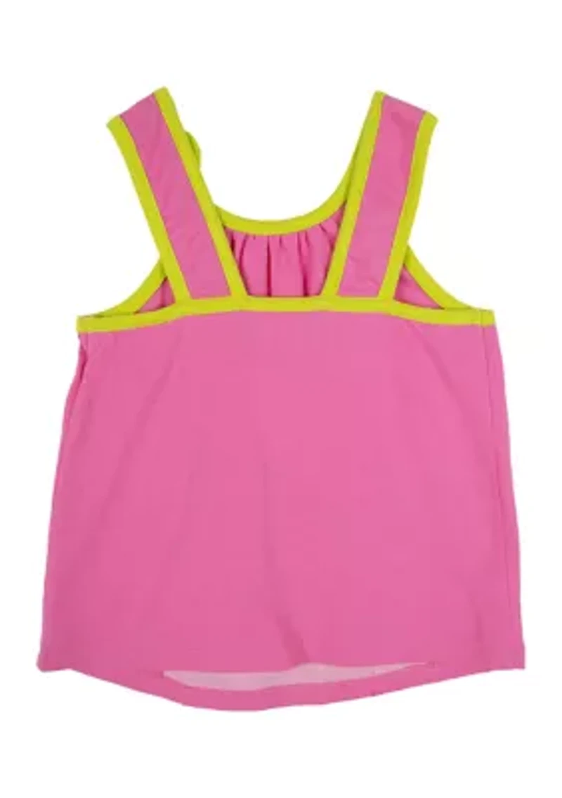 Girls 4-6x Solid Knit Top with Flamingo Appliqué