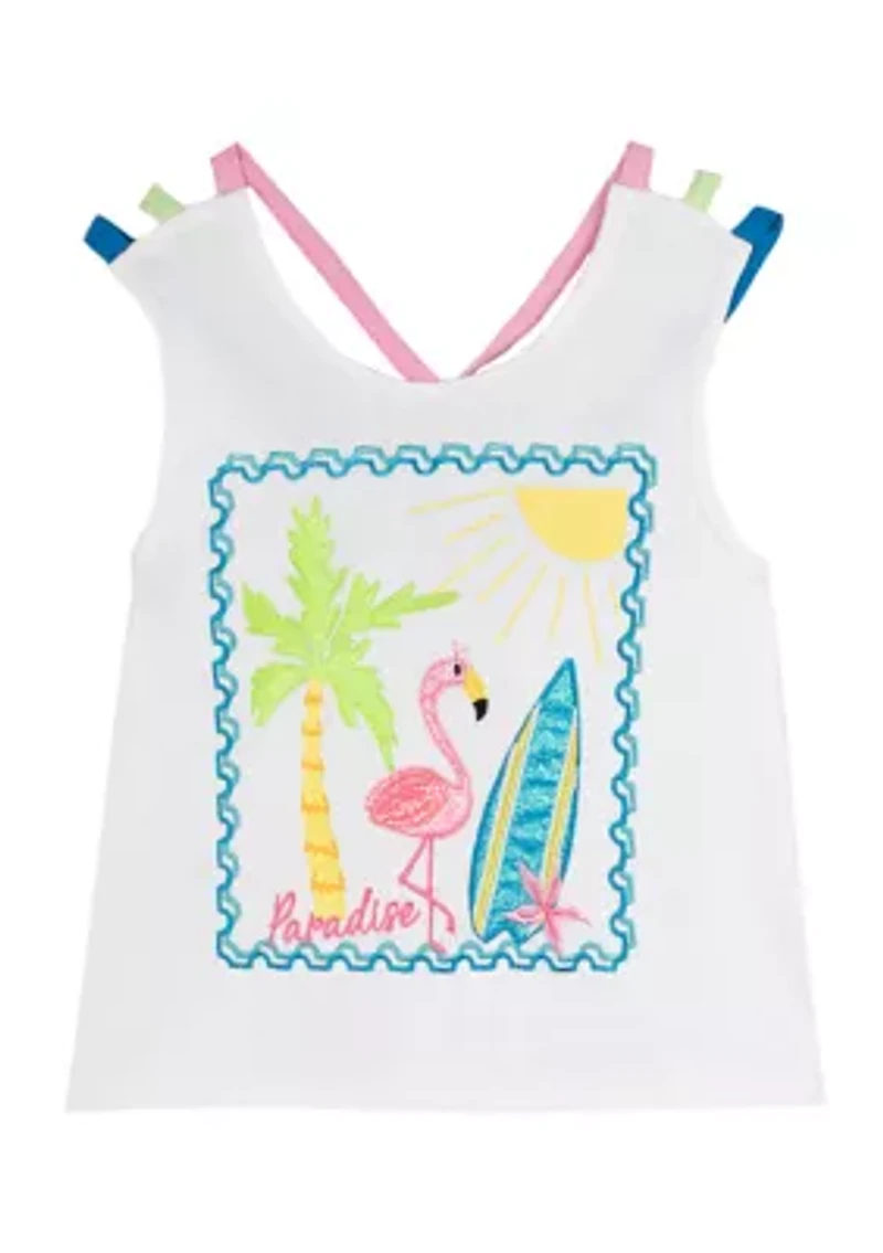 Girls 4-6x Flamingo Graphic Tank Top