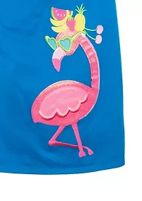 Girls 4-6x Sleeveless Flamingo Dress